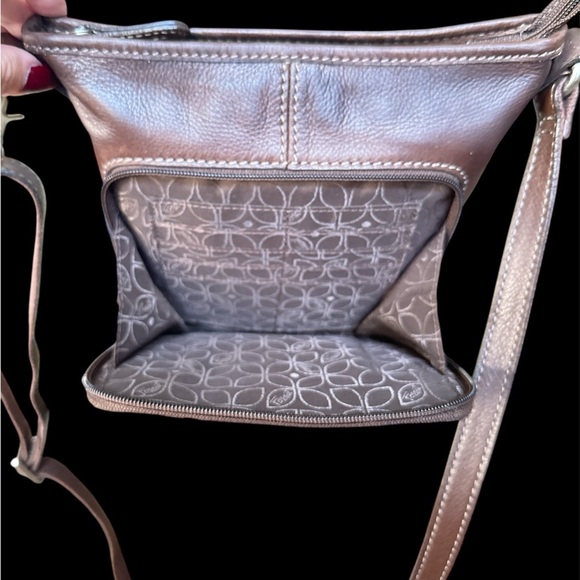 Fossil Dark Brown Pebble Grain Leather Messenger Bag - Picture 6 of 9